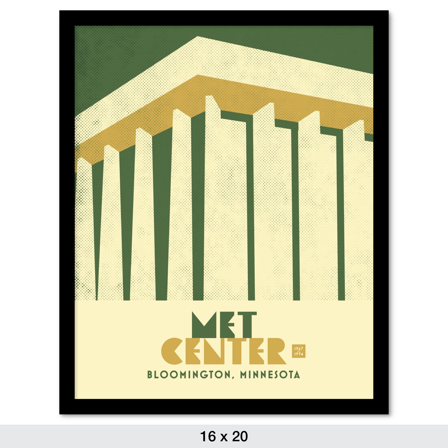 Met Center, Minimalist Vintage Colors, Framed