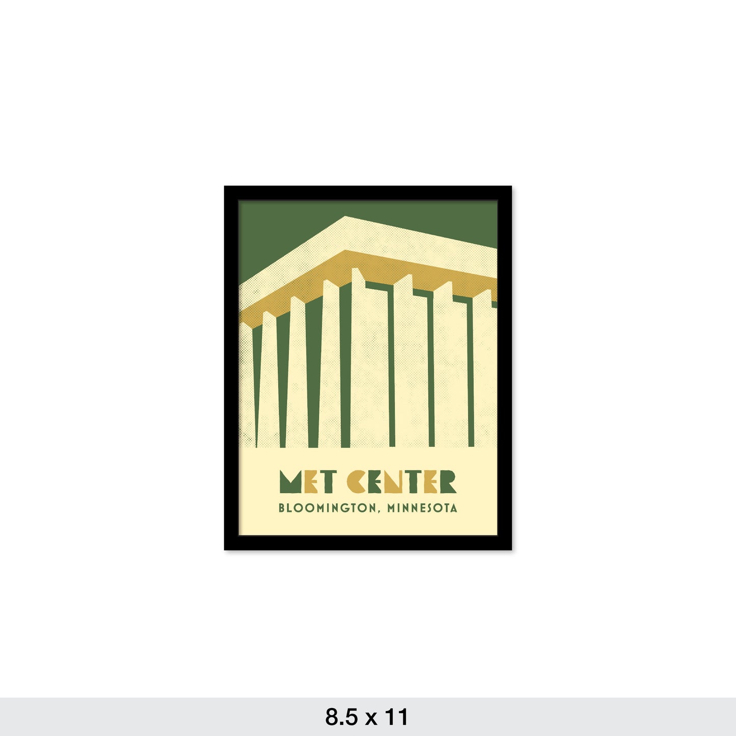 Met Center, Minimalist Vintage Colors, Framed