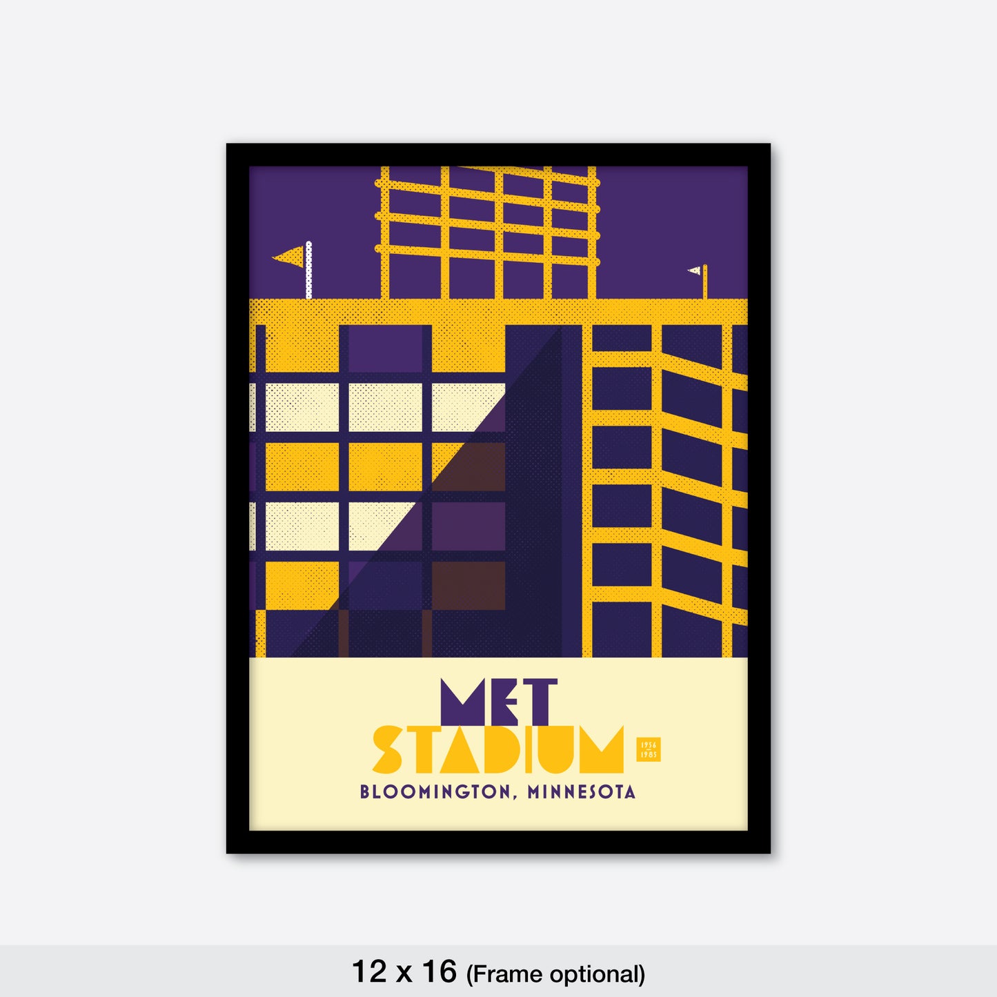 Met Stadium, Minimalist, Vikings Colors
