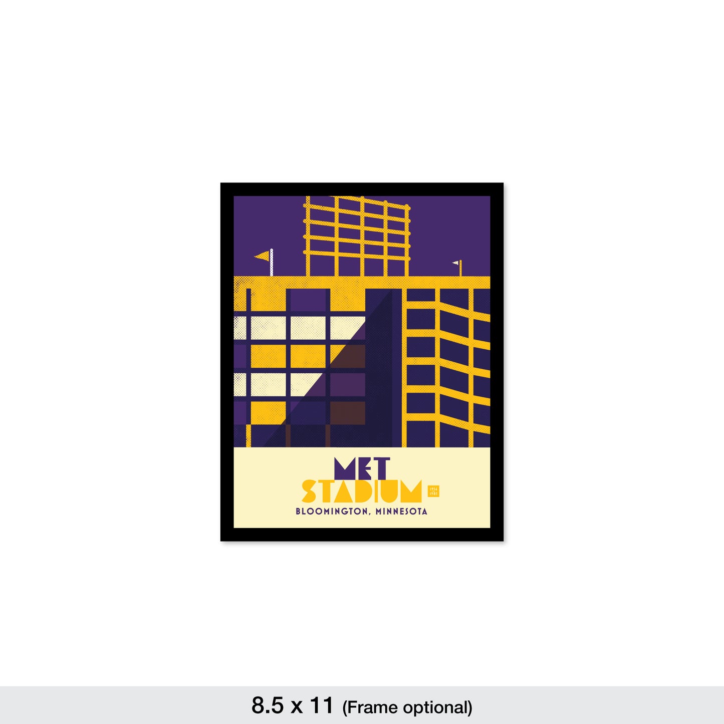 Met Stadium, Minimalist, Vikings Colors