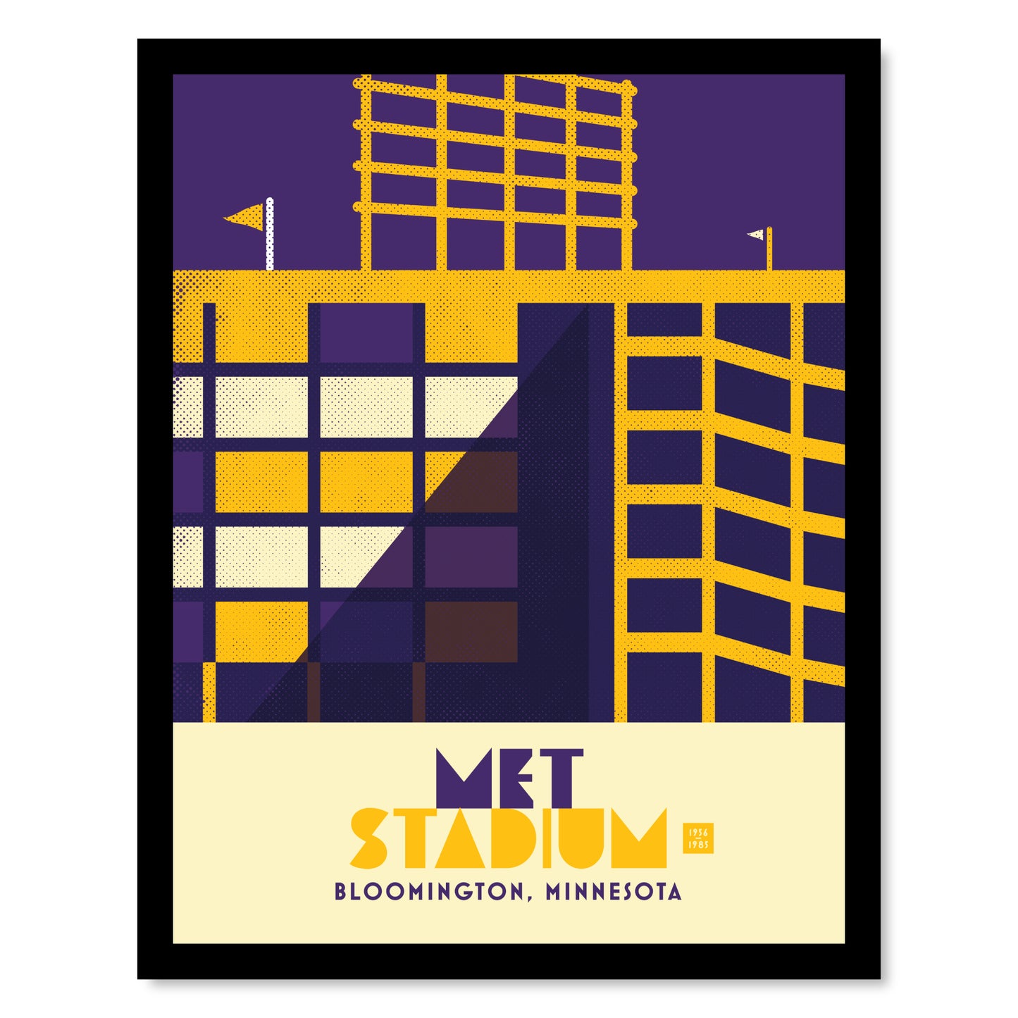 Met Stadium, Minimalist, Vikings Colors