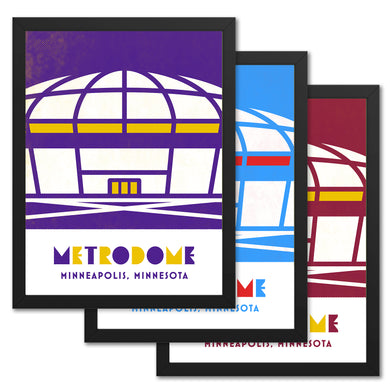 Metrodome, Minneapolis, Minnesota, Minimalist Art, Poster Print