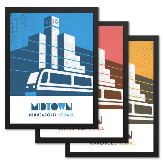 Midtown, St. Paul, Minnesota, Minimalist Art, Poster Print