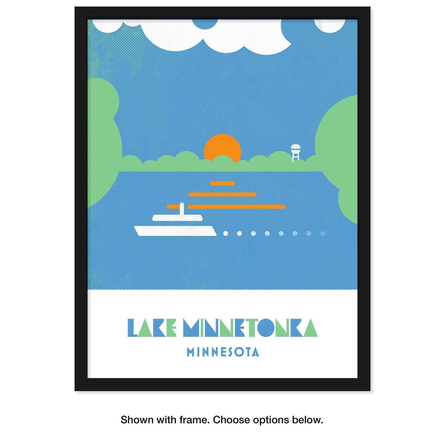 Lake Minnetonka, Minnesota, Minimalist Art, Poster Print