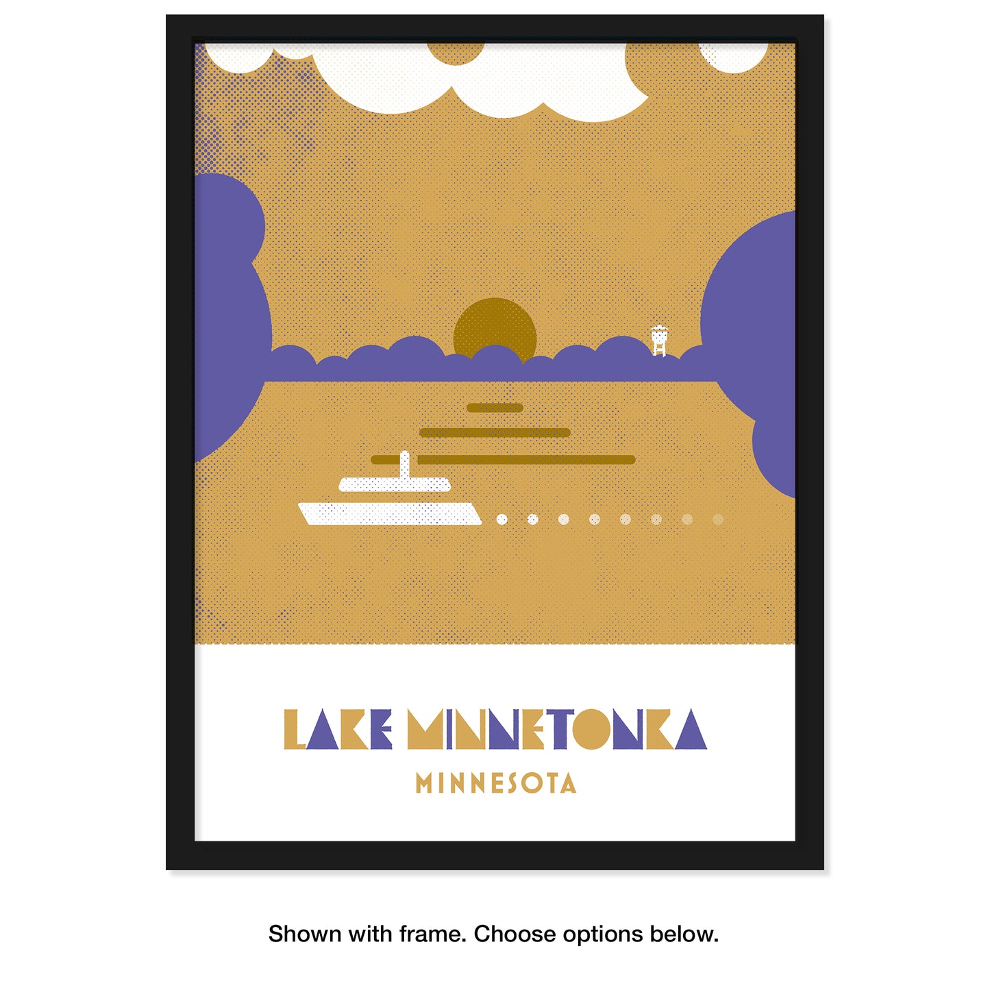 Lake Minnetonka, Minnesota, Minimalist Art, Poster Print