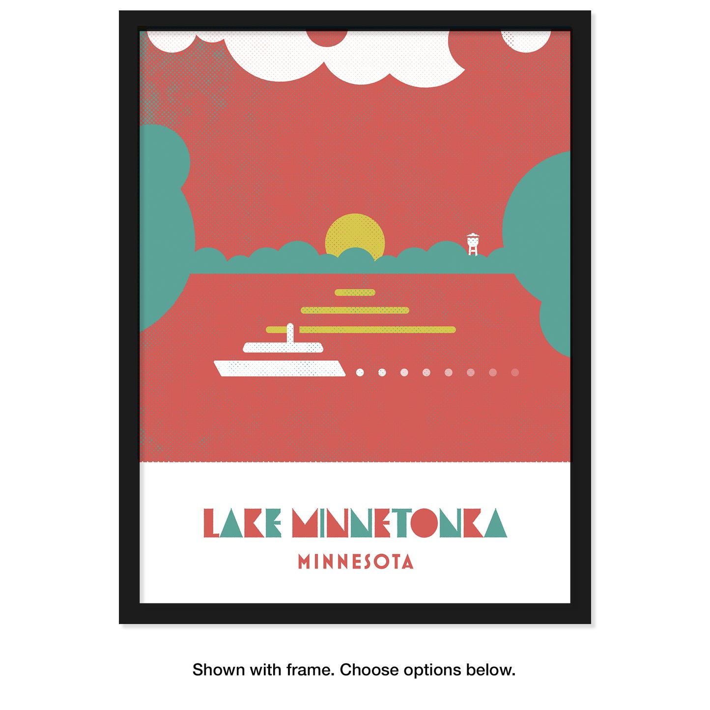 Lake Minnetonka, Minnesota, Minimalist Art, Poster Print