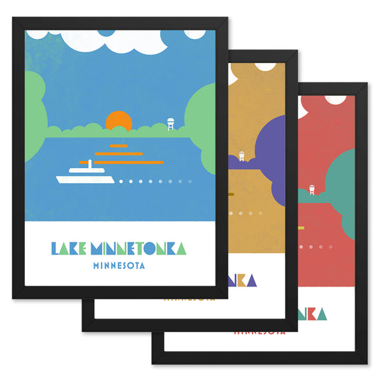 Lake Minnetonka, Minnesota, Minimalist Art, Poster Print