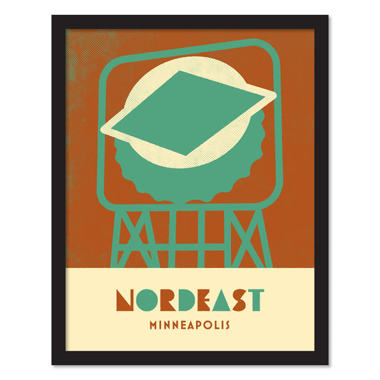 Northeast, Minimalist Vintage Colors, Framed