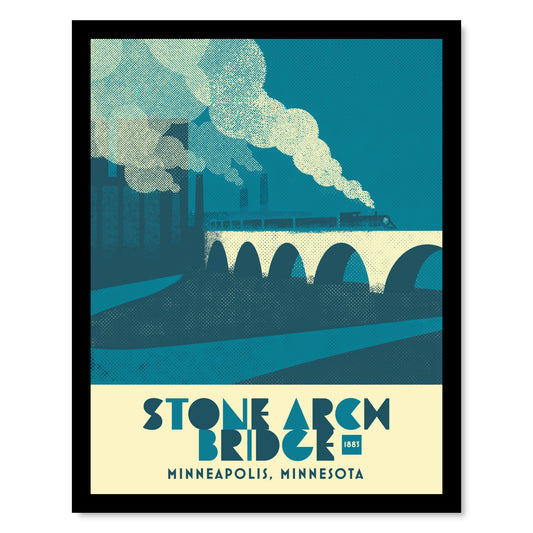 Old Stone Arch Bridge, Minneapolis, Minnesota, Minimalist Art