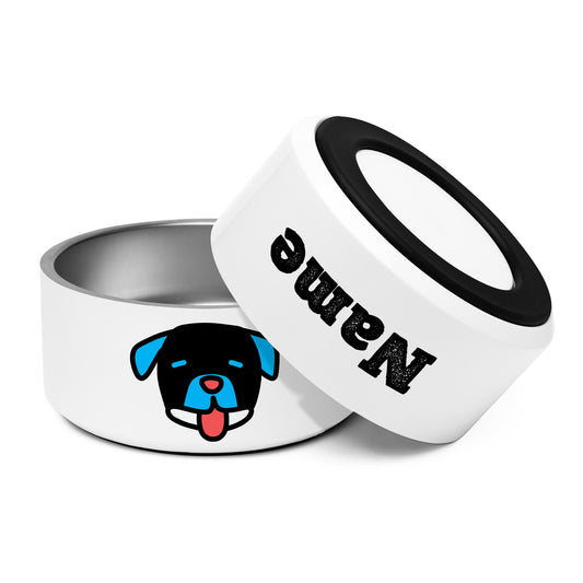 Pop-Art Pitbul, with Custom Name, Bowl