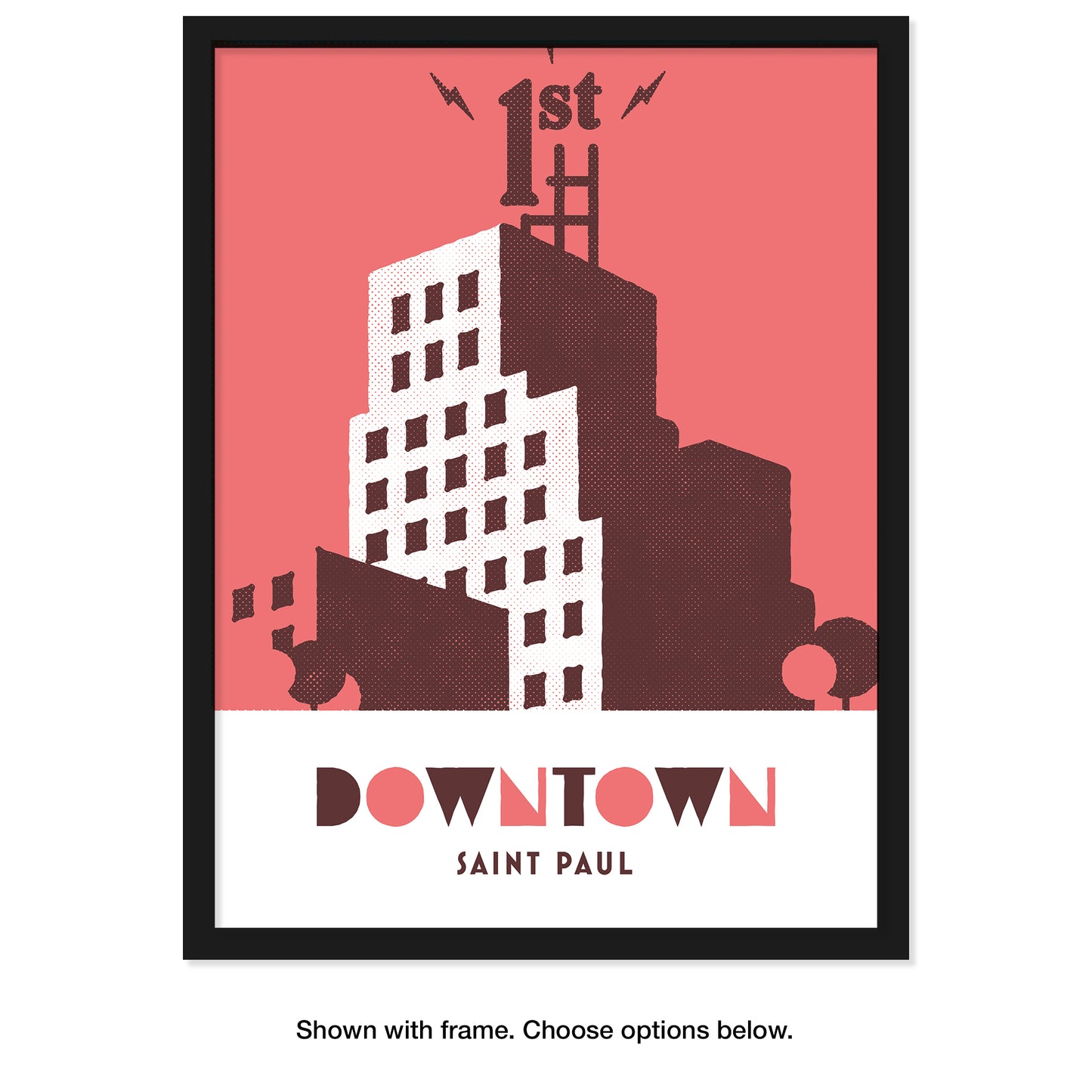 1st National Bank, St. Paul Minneapolis, Minnesota, Minimalist Art, Poster Print