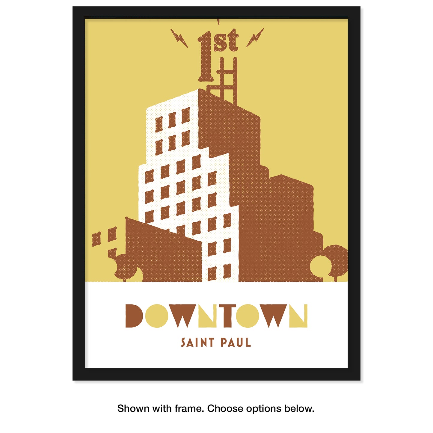 1st National Bank, St. Paul Minneapolis, Minnesota, Minimalist Art, Poster Print