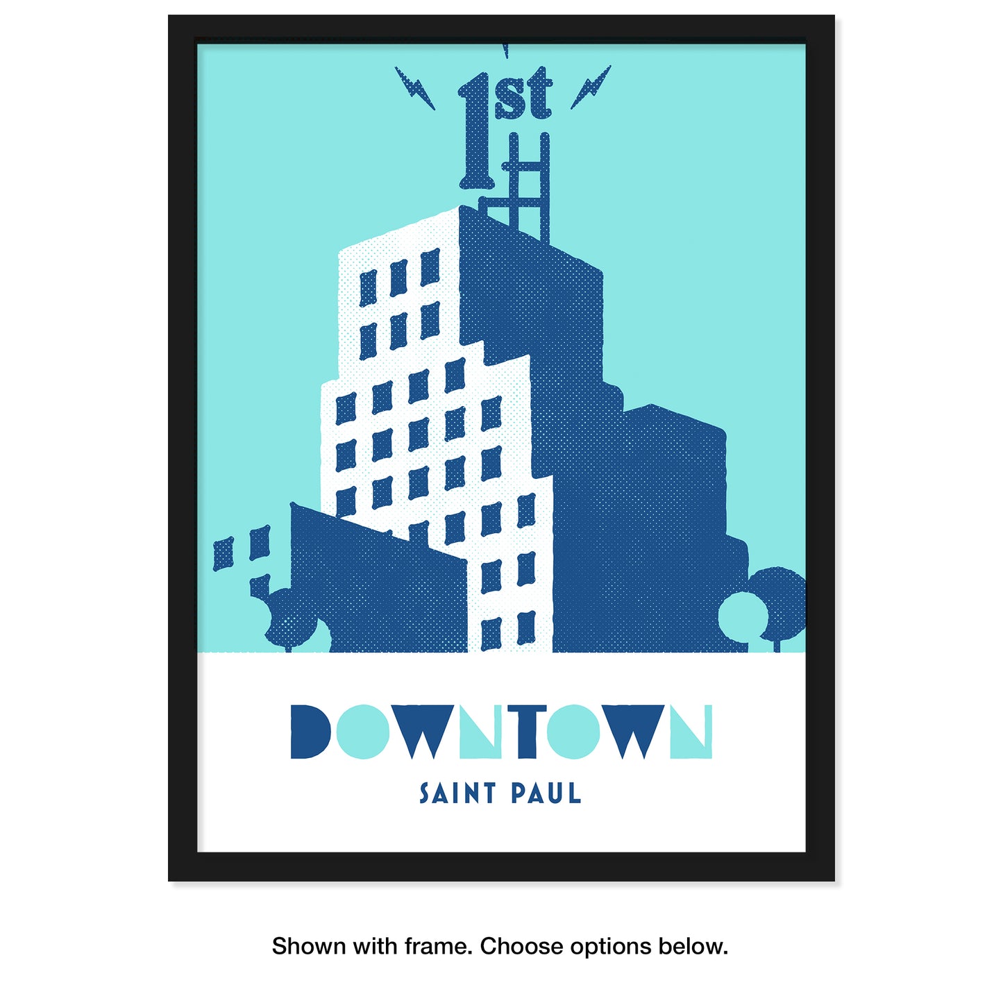 1st National Bank, St. Paul Minneapolis, Minnesota, Minimalist Art, Poster Print