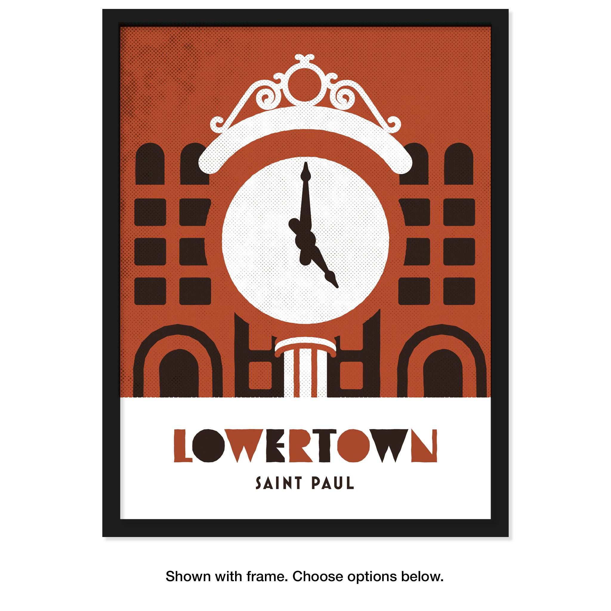 Lowertown St. Paul, Minnesota, Minimalist Art, Poster Print