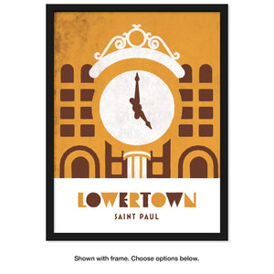 Lowertown St. Paul, Minnesota, Minimalist Art, Poster Print