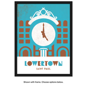 Lowertown St. Paul, Minnesota, Minimalist Art, Poster Print