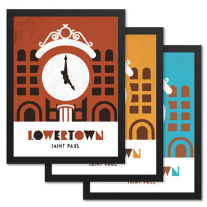 Lowertown St. Paul, Minnesota, Minimalist Art, Poster Print