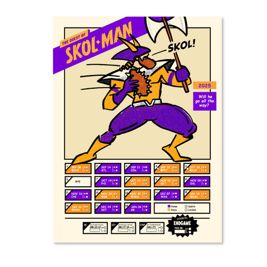 Skol Man, Vikings Superhero Game Calendar