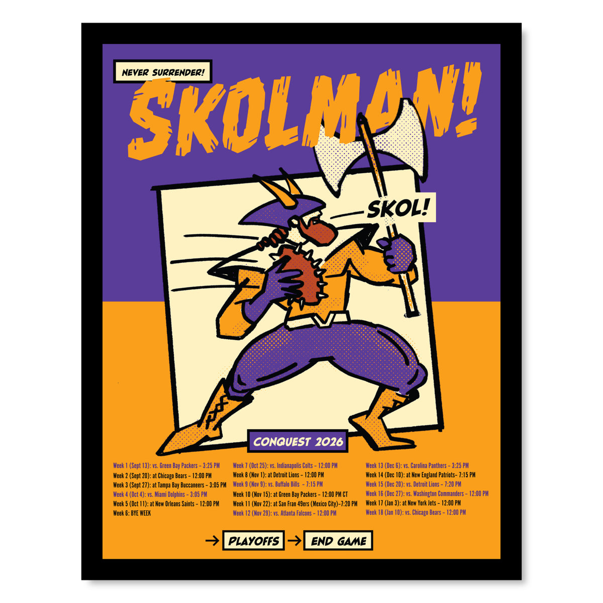 Skolman! Minnesota Vikings Schedule 2026