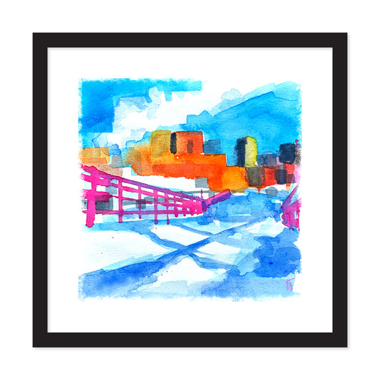 St Paul Skyline in Winter, from Harriet Island, Print
