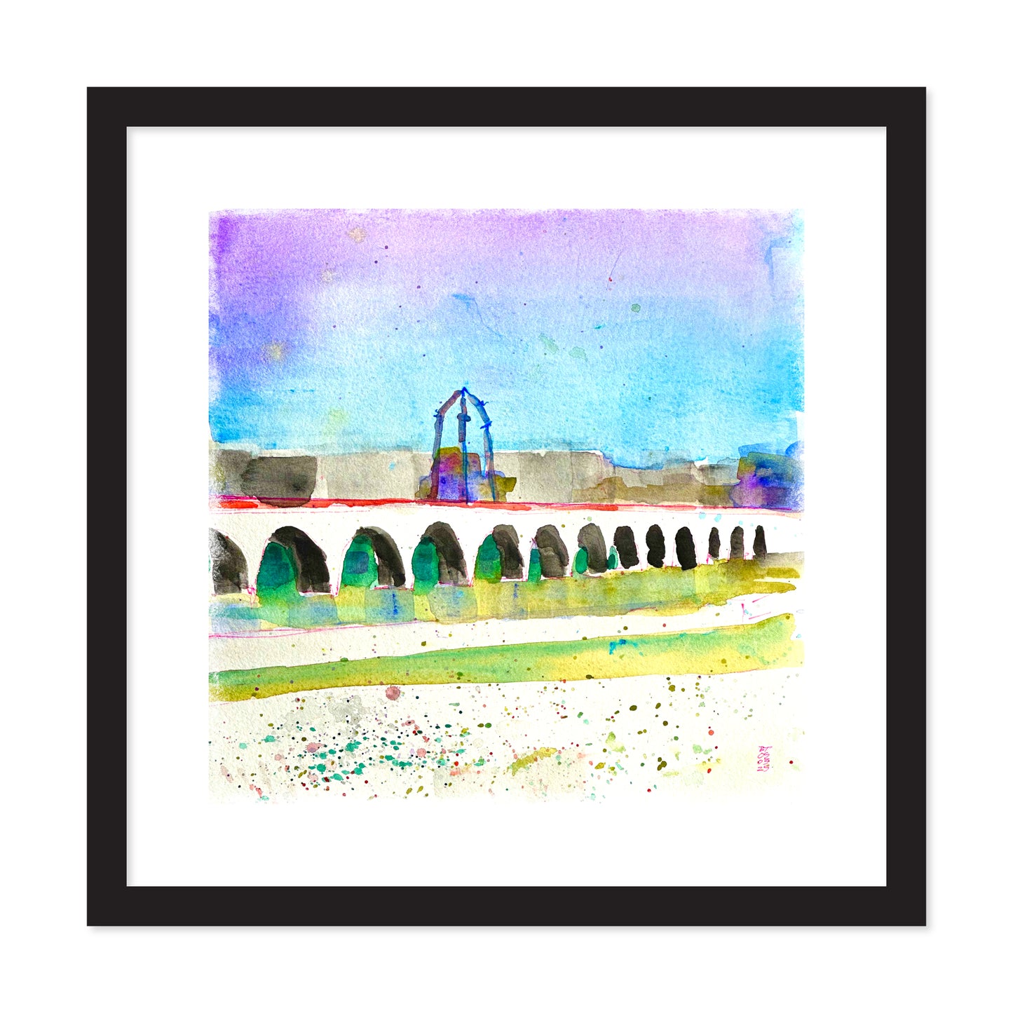 Stone Arch Bridge with Tower of Power, Minneapolis, Poster Print