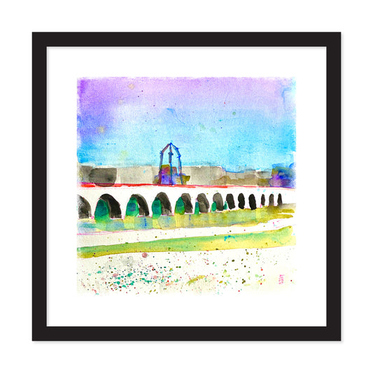 Stone Arch Bridge with Tower of Power, Minneapolis, Poster Print
