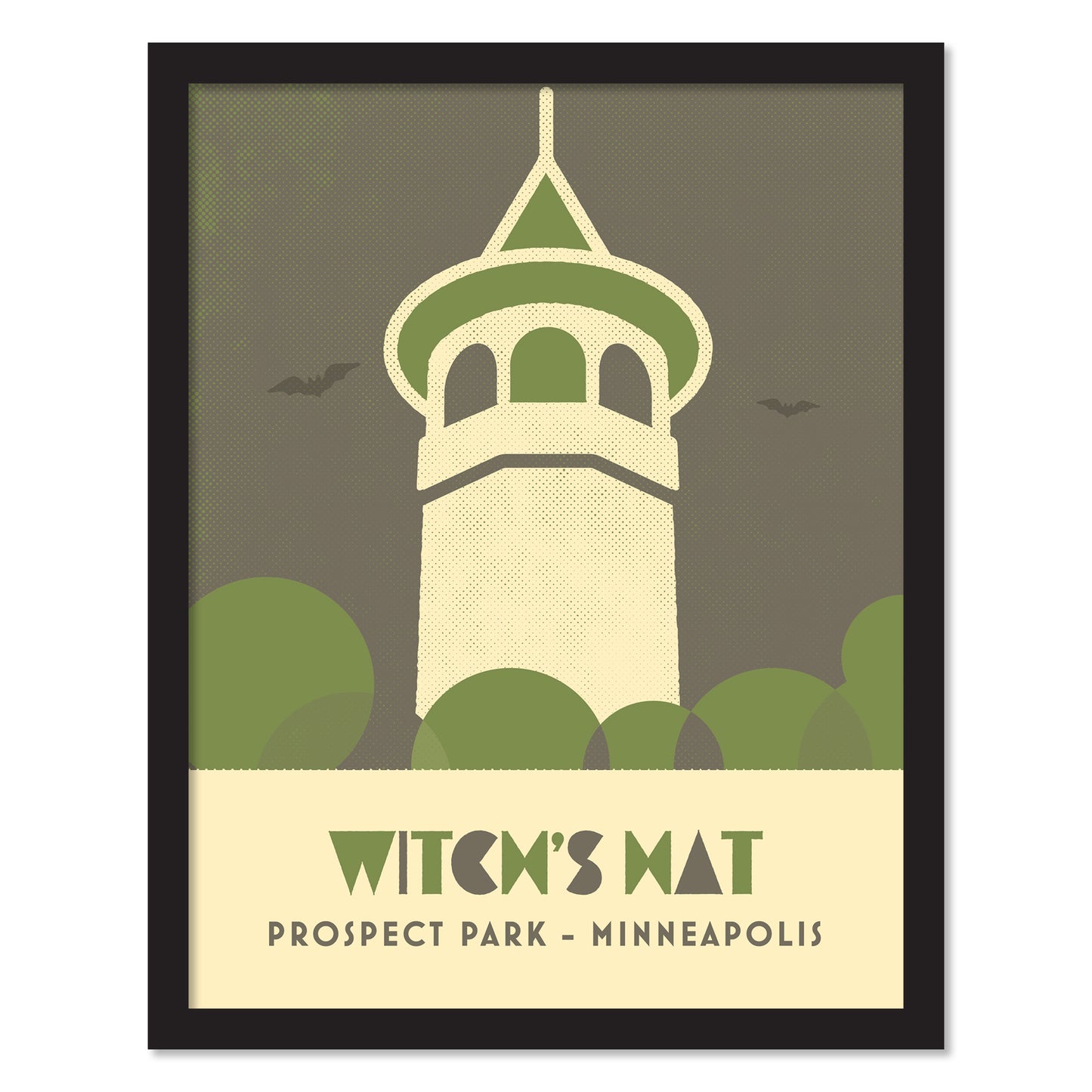 Witch's Hat, Minimalist Vintage Colors, Framed