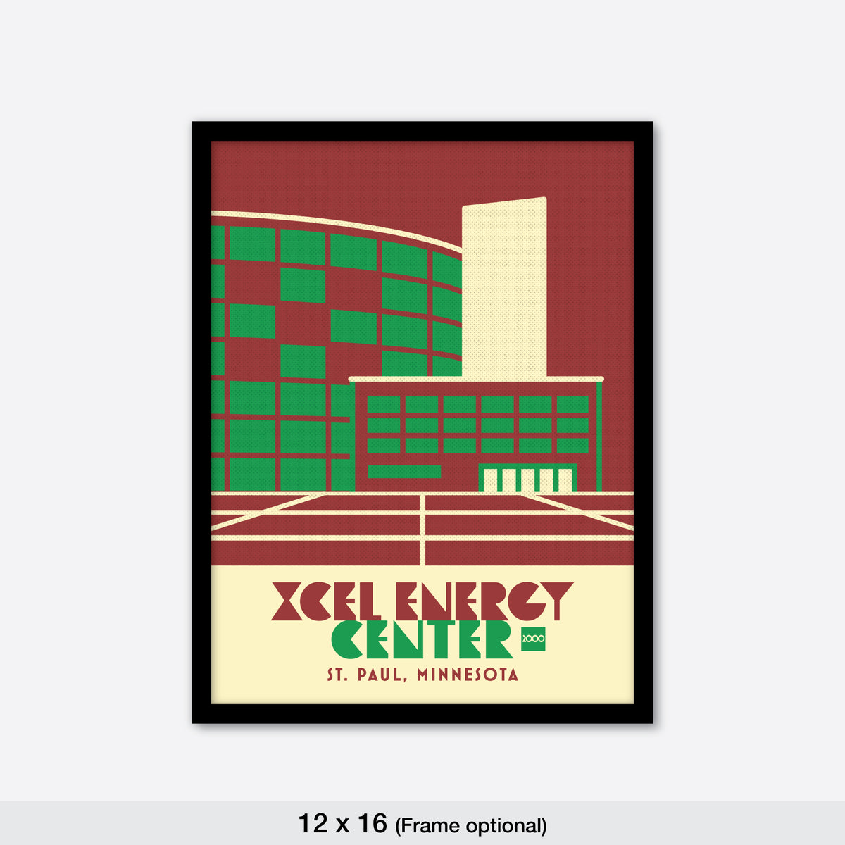 Xcel Energy Center, Minimalist Vintage Colors