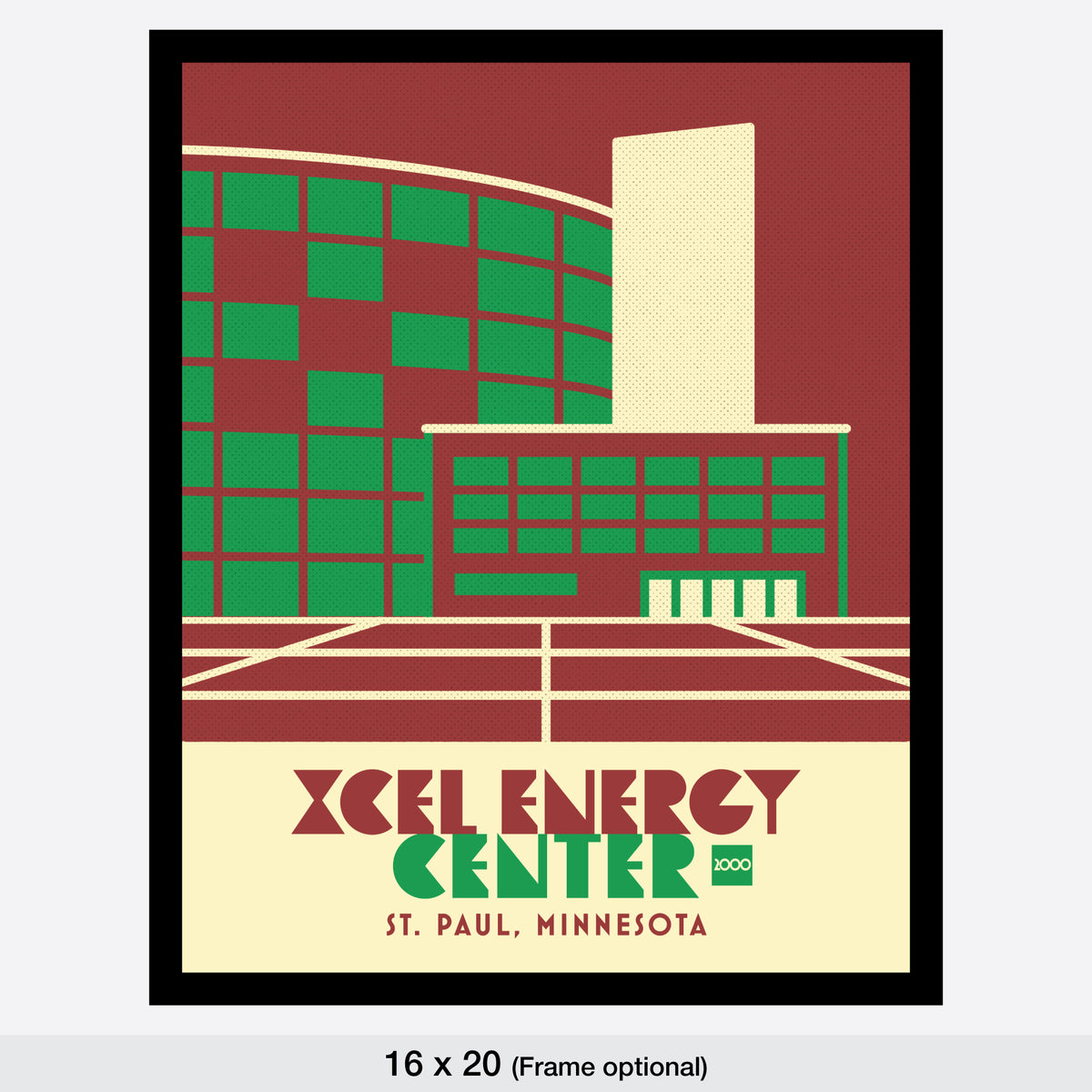 Xcel Energy Center, Minimalist Vintage Colors