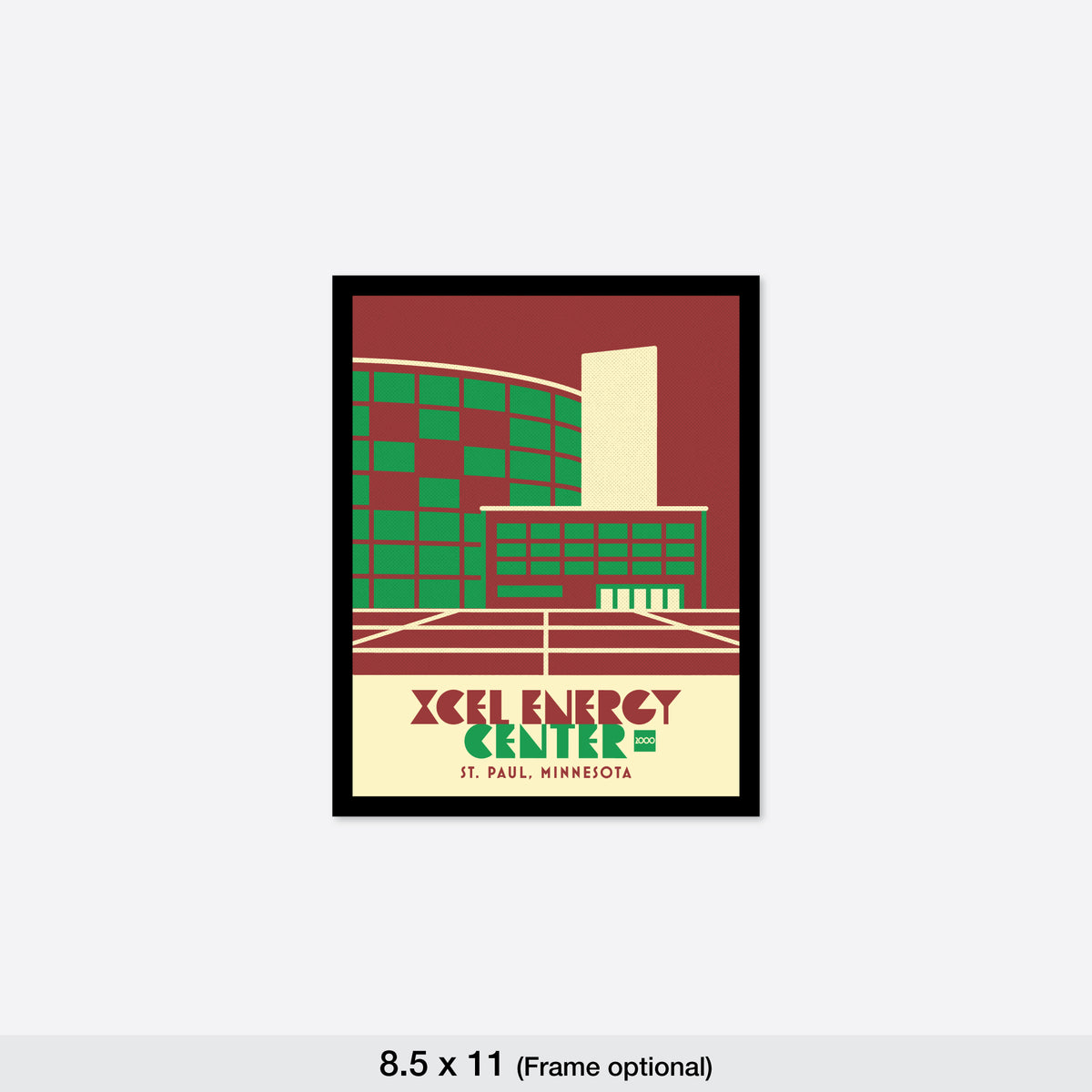 Xcel Energy Center, Minimalist Vintage Colors