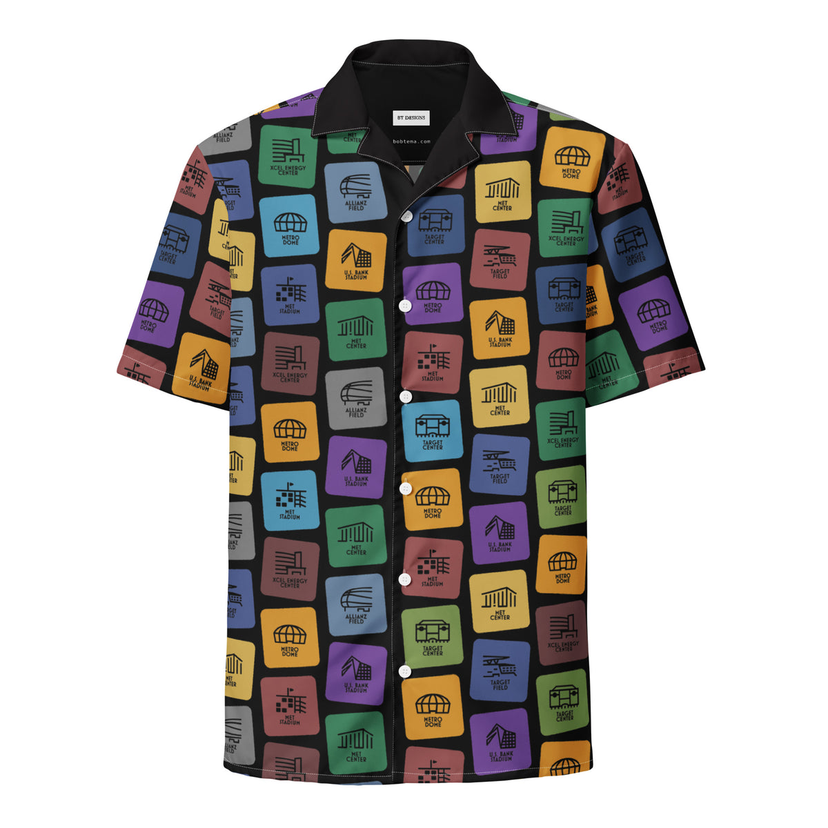 Minnesota Sports Venues Button-up Shirt — Black