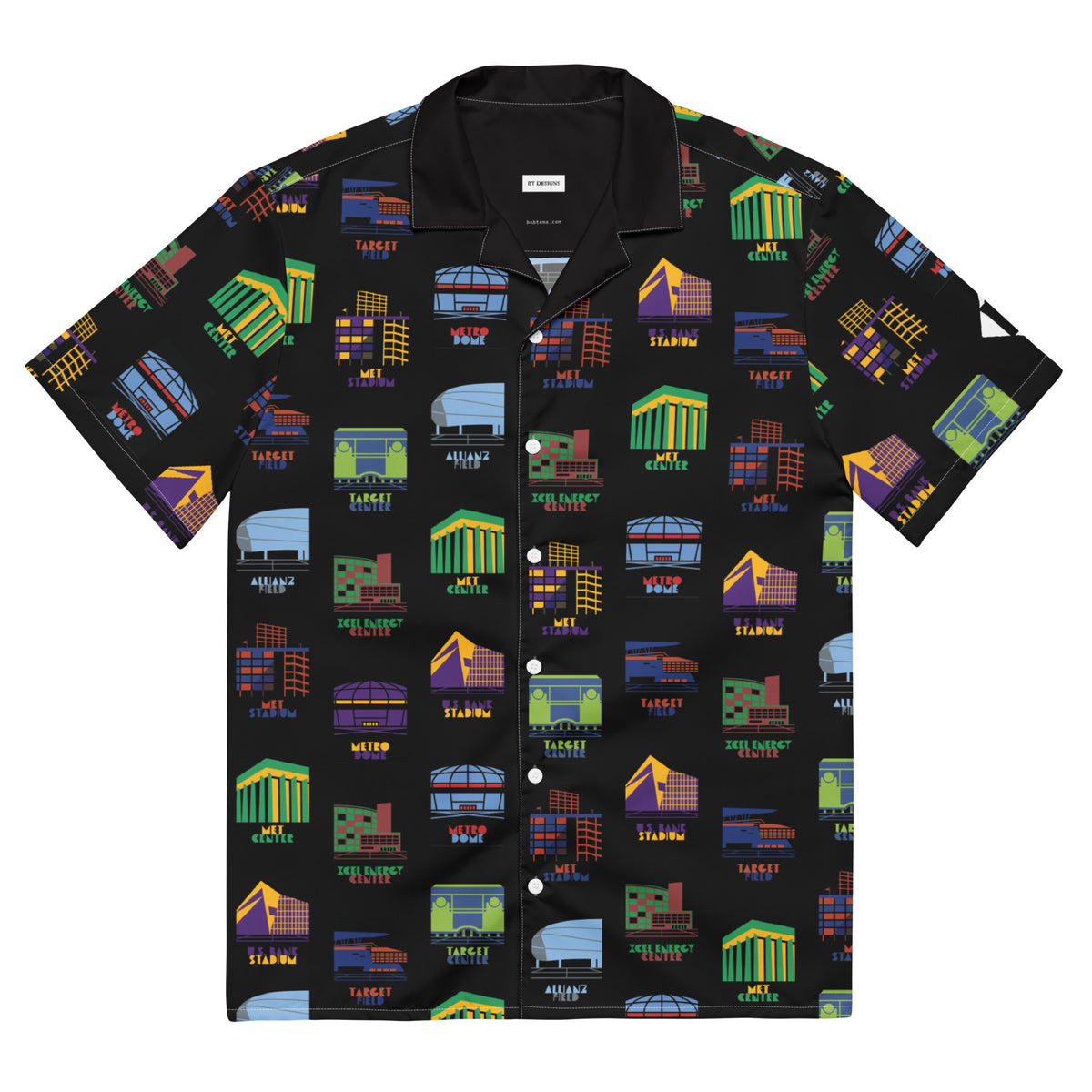 Minnesota Sports Venues Minimalist Art, button shirt