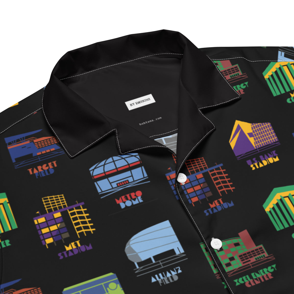 Minnesota Sports Venues Minimalist Art, button shirt