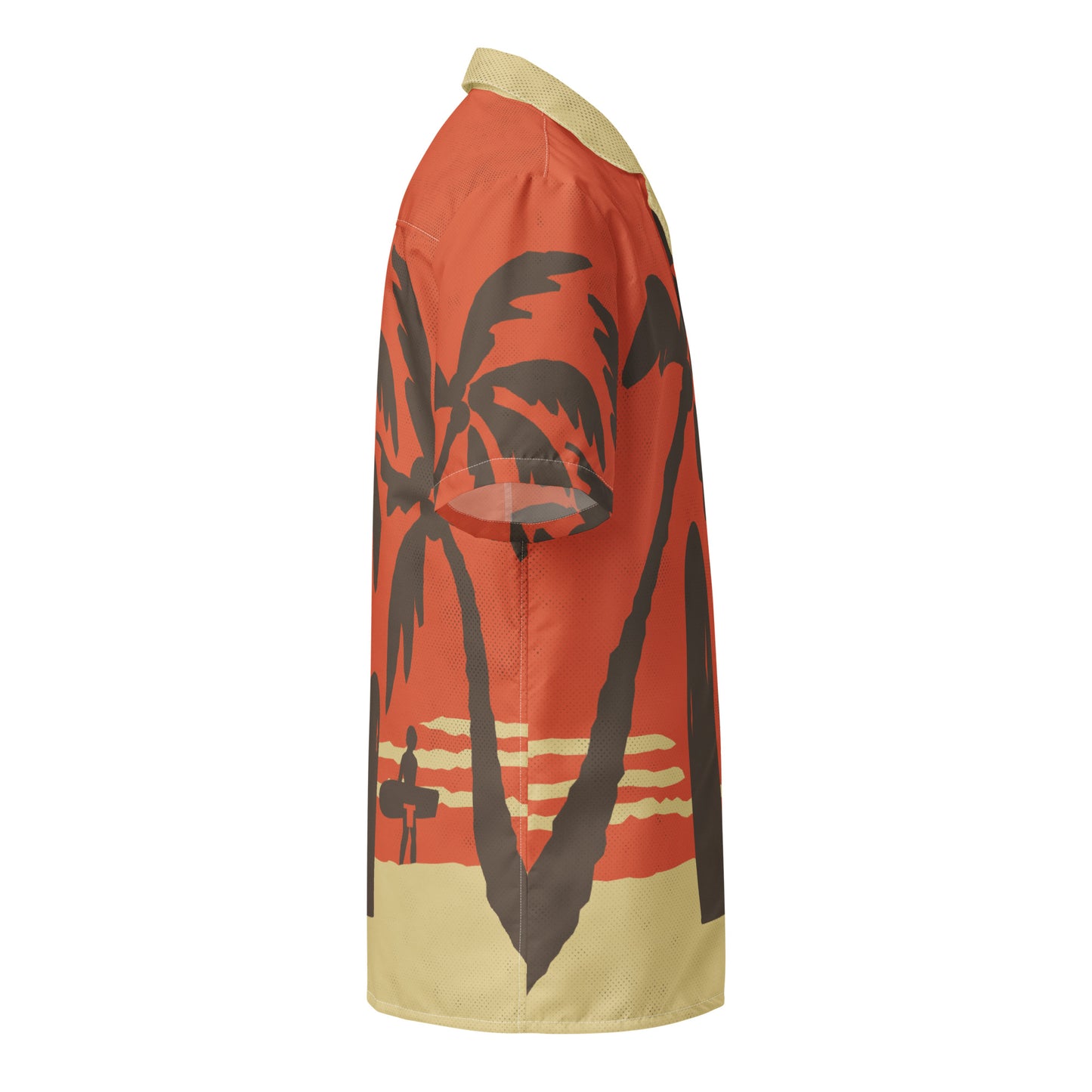 Vintage Surfer Scene, Waikiki, Hawaii, button shirt