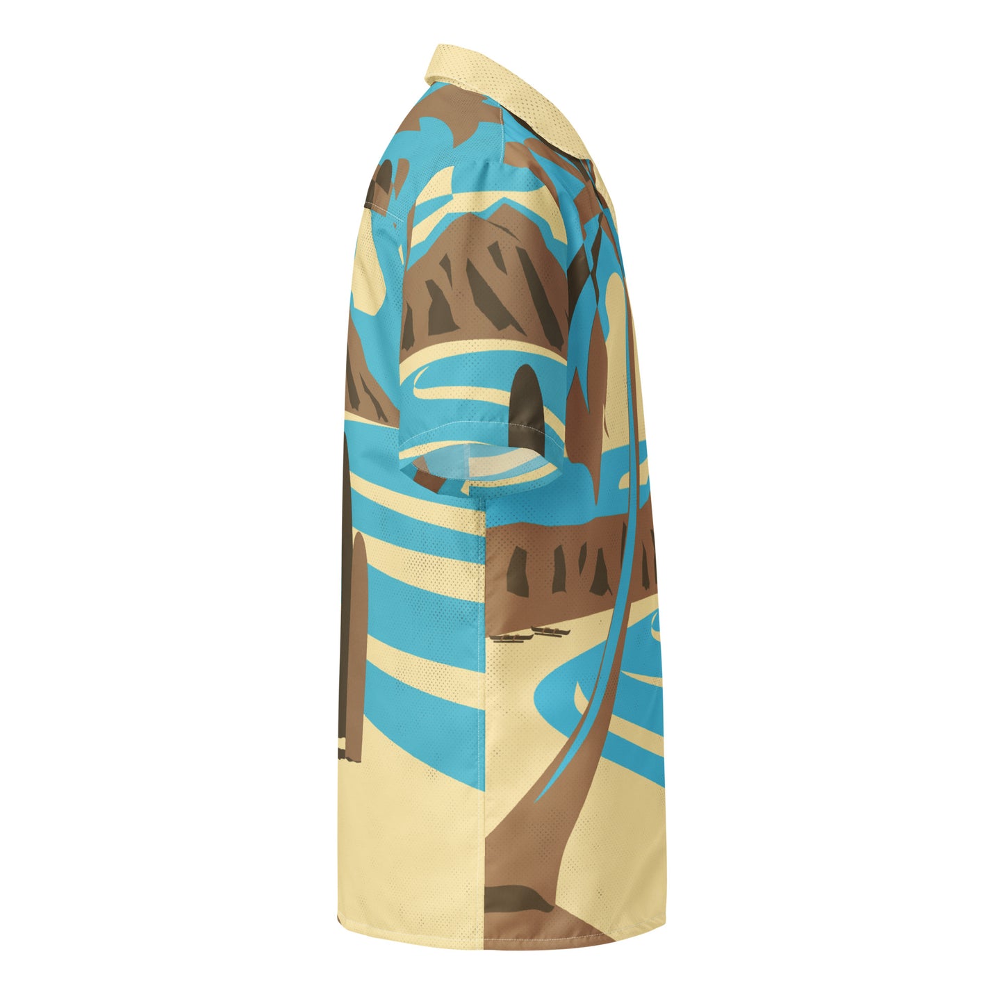Vintage Waikiki Scene, Hawaiian-Print Button-up Shirt