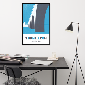 Stone Arch Bridge, Minneapolis, Minnesota, Minimalist Art, Poster Print