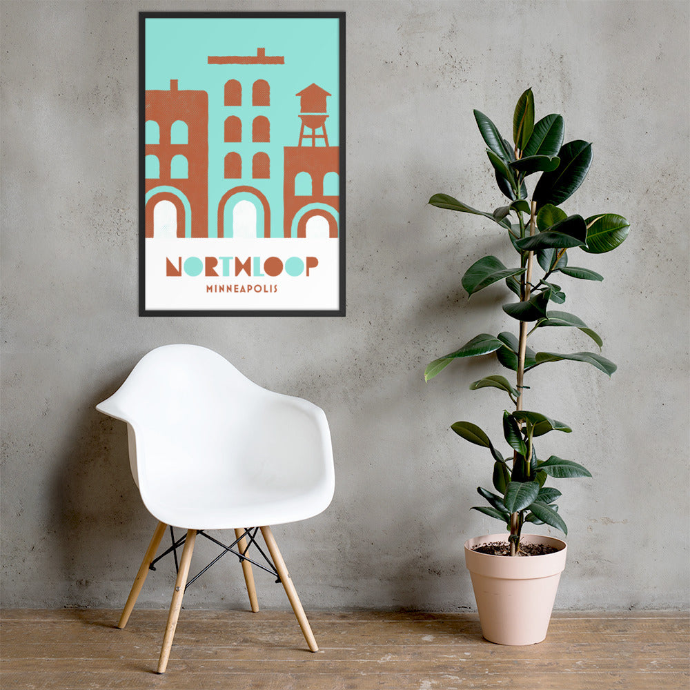 Northloop Minneapolis, Minnesota Minimalist Art, Poster Print