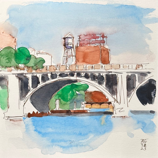 Third Ave Bridge and Pillsbury Water Tower (8x8), 05.31.23