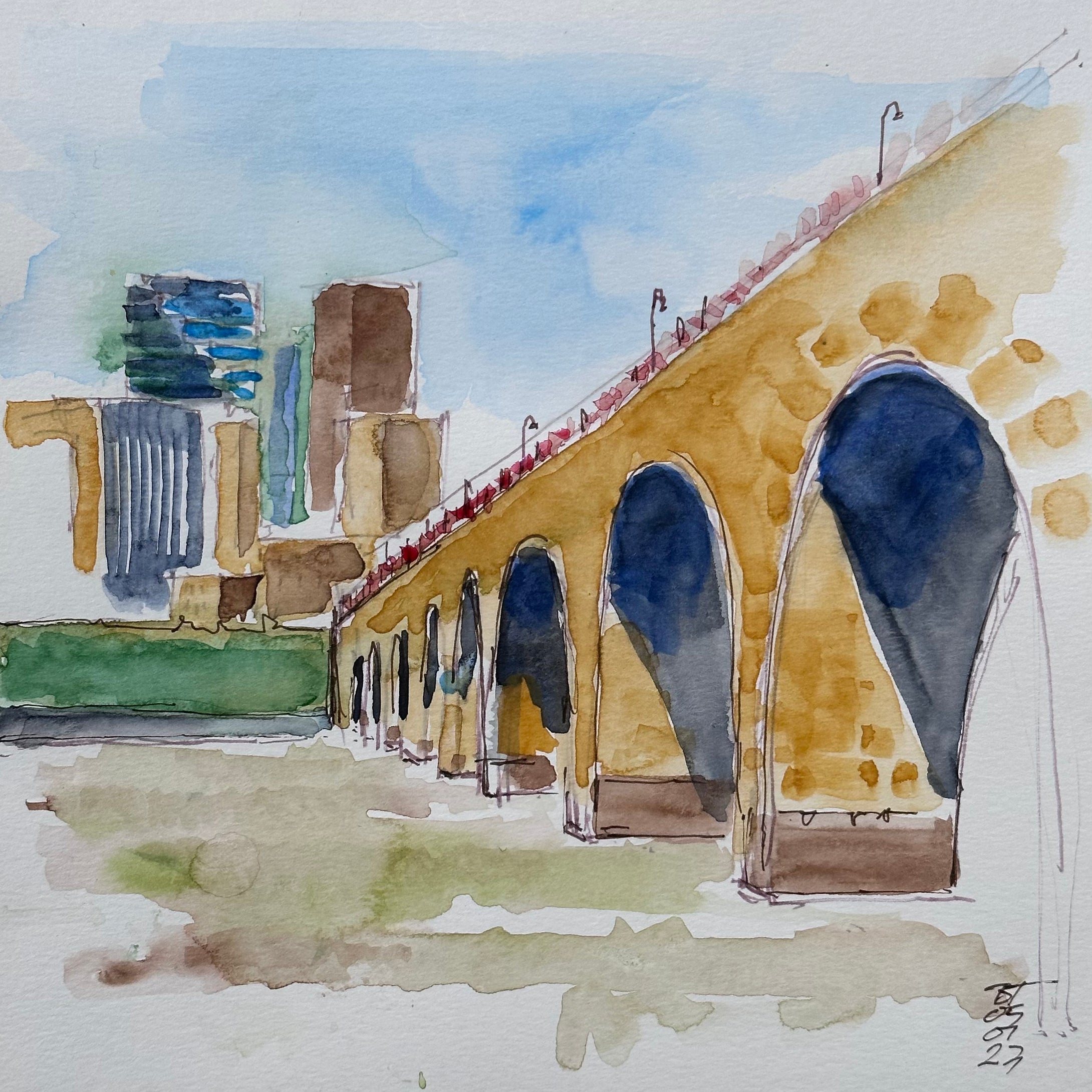 Stone Arch Bridge Morning (8x8), 05.07.23