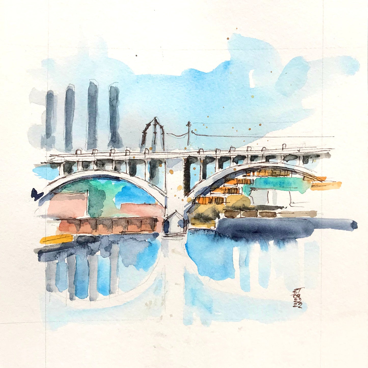 Third Ave Bridge from Nicollet Island 08.22.22