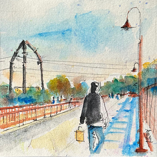 Man on the Stone Arch Bridge, 10.22.22