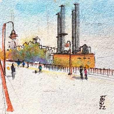 On the Stone Arch with Steam Plant, 10.31.22
