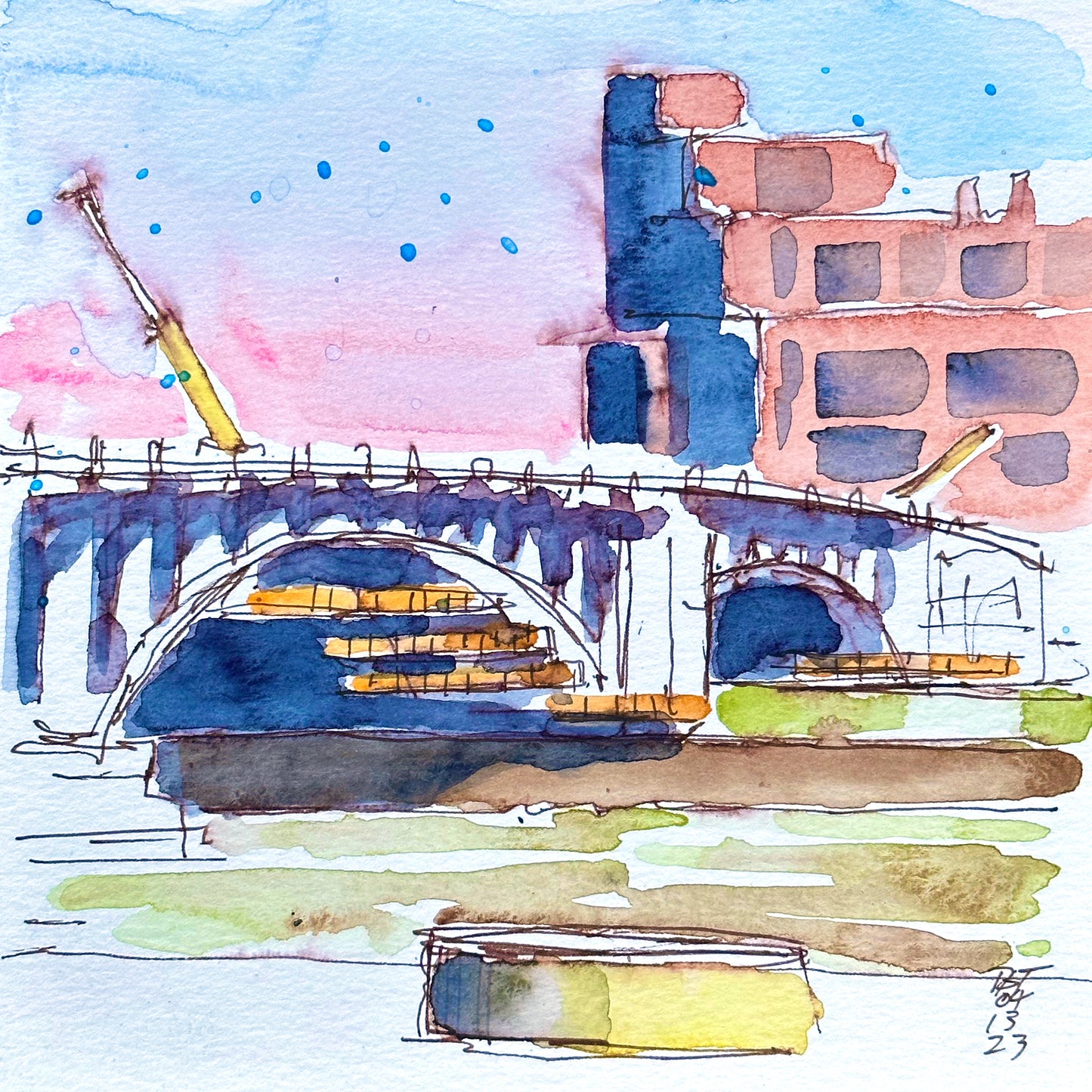 Third Avenue Bridge, 04.13.23 (6x6)