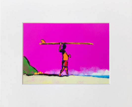 Waikiki Beach Uncle - Matted Print (fits into 8" x 10" frame)